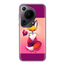 Чехлы с картинкой Лисички для Huawei Pura 70 Ultra (VPrint) (Лисичка с розочкой)