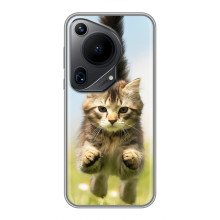 Чехлы с Котиками для Huawei Pura 70 Ultra (VPrint) (Прыжок кота)