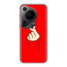 Чехлы (Знак сердечка) на Huawei Pura 70 Ultra – Сердце на красном