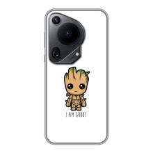 Чехол МАРВЕЛ для Гуавей Пура 70 ультра (AlphaPrint) (Я есть Грут)