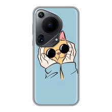 Чохол на Huавеі Пура 70 з Котиками (VPrint) (Котик в окулярах)