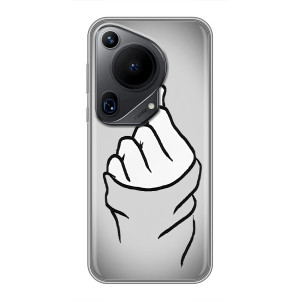 Чохол з принтом для Huawei Pura 70 Ultra (AlphaPrint - Знак сердечка)