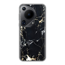 Чехол с текстурой Мрамора на Хuawei Пура 70 Ультра – Чёрный мрамор