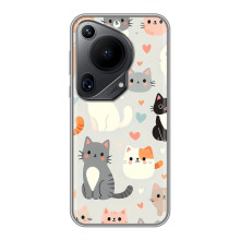 Чохол з малюнком кіт на Huawei Pura 70 Ultra (Колаж котів)