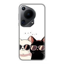 Чохол з малюнком кіт на Huawei Pura 70 Ultra (Коти в окулярах)