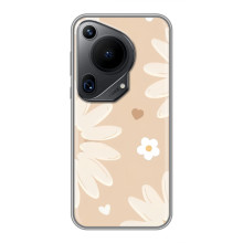 Чохол з квітковим принтом на Huавеі Пура 70 (Бежеві квіти)
