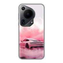 Чехол с авто Порше для Huawei Pura 70 Ultra – Розовый Порше