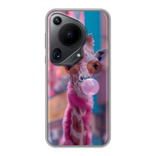 Чохол з принтом стильні тварини для Huавеі Пура 70 (Стильна жирафа)