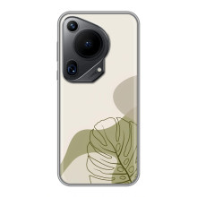 Силконовий чохол з принтом в квітах на Huawei Pura 70 Ultra (Монстера зелена)