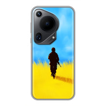 Патриотические Чехлы для Хuawei Пура 70 Ультра (Солдат в поле)