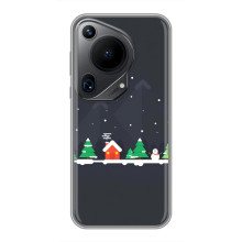 Силиконовый бампер на рождество для Huawei Pura 70 Ultra (Город зимний)