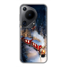 Силиконовый бампер на рождество для Huawei Pura 70 Ultra (Поезд)