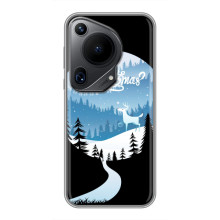 Силиконовый бампер на рождество для Huawei Pura 70 Ultra (Рождественский Олень)