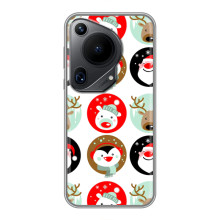 Силиконовый бампер на рождество для Huawei Pura 70 Ultra (Рождественский принт)