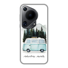 Силиконовый бампер с картинкой машины на Huawei Pura 70 Ultra – Домик на колесах