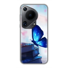 Силіконовий бампер з картинкою звірів для Huawei Pura 70 Ultra (Метелик синій)