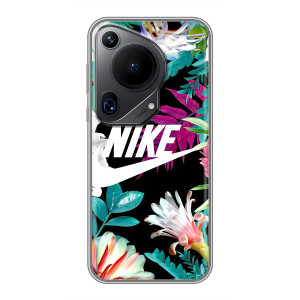 Силиконовый Чехол на Huawei Pura 70 Ultra с картинкой Nike – Цветочный Nike