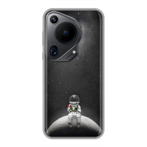 Силиконовый Чехол с принтом "Космонавты" на Huawei Pura 70 Ultra – Космонавт романтик