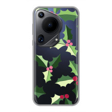 Зимние Чехлы для Гуавей Пура 70 ультра - прозрачный фон (Рождественский фон)