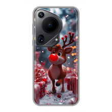 Яркий чехол для Huawei Pura 70 Ultra с Зимними Оленятами – Олень среди подарков