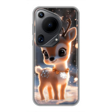 Яркий чехол для Huawei Pura 70 Ultra с Зимними Оленятами – Оленёнок