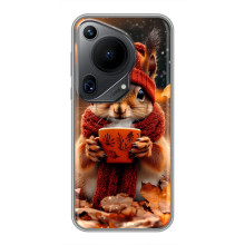 Друкований чохол 'Звірята з кавою' для Huawei Pura 70 Ultra – Білка з кавою