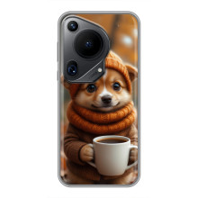 Друкований чохол 'Звірята з кавою' для Huawei Pura 70 Ultra – Песик з кавою