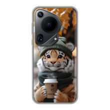 Друкований чохол 'Звірята з кавою' для Huawei Pura 70 Ultra – Тигр з кавою