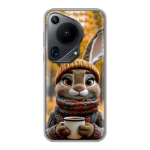 Друкований чохол 'Звірята з кавою' для Huawei Pura 70 Ultra – Зайчик з кавою