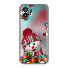 Чехлы на Новый Год Huawei Pura 70 – Снеговик в шапке