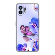 Чохли з квітами для Huawei Pura 70 (VPrint) (Метелик на квітах)