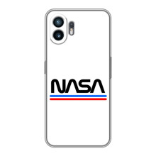 Силиконовый бампер с принтом "Наса" на Huawei Pura 70 (NASA на белом фоне)