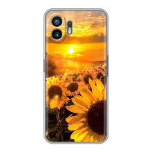 Чехол с Цветами для Huawei Pura 70 (поле подсолнухов)