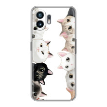 Чехол с милыми котиками на Хuawei Пура 70 – Черно-белые котики