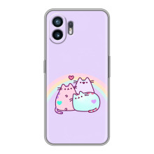 Чехол с милыми котиками на Хuawei Пура 70 – Котики с радугой