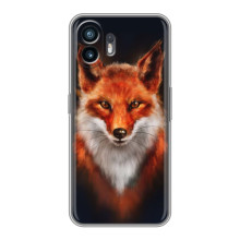Чехол с принтом лисички на Хuawei Пура 70 – Лиса на черном