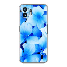 Силиконовый бампер с принтом (цветочки) на Гуавей Пура 70 (Синие цветы)