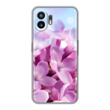 Силиконовый бампер с принтом (цветочки) на Гуавей Пура 70 (Сиреневые цветы)