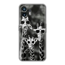 Силіконовий чохол з КАРТИНКАМИ літо для Huawei Pura 70 (AlphaPrint) (Жирафи в окулярах)