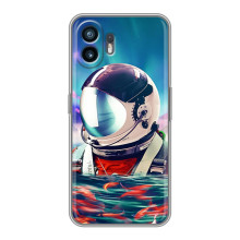 Силиконовый Чехол с принтом "Космонавты" на Huawei Pura 70 – Космонавт в воде