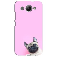 Бампер для Huawei Y3 2017 с картинкой "Песики" (Собака на розовом)