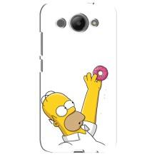 Чехол с Симпсонами для Huawei Y3 2017 (VPrint) (Гомер с пончиком)