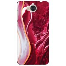 Чехол для Хуавей У5 2017 - с принтом (Дизайнерские) (AlphaPrint) (Мрамор красный)