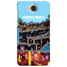 Чехол Майнкрафт на Huawei Y5-2017, MYA (AlphaPrint) Minecraft (фон Minecraft)