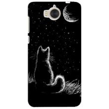 Чохол з принтом для Huawei Y5-2017, MYA (AlphaPrint) Модні коти (Котик і місяць)