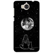 Чохол з малюнком кіт на Huawei Y5-2017, MYA – Дівчина з котом