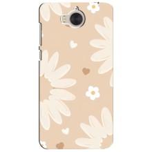 Чохол з квітковим принтом на Хуавей У5 2017 – Бежеві квіти
