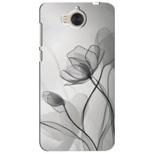Чохол з квітковим принтом на Хуавей У5 2017 – Чорні квіти