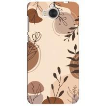 Чохол з квітковим принтом на Хуавей У5 2017 – Коричневі квіти