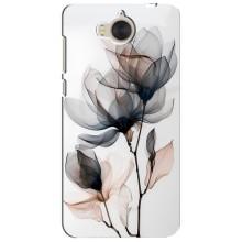 Чохол з квітковим принтом на Хуавей У5 2017 – Квіти на білому